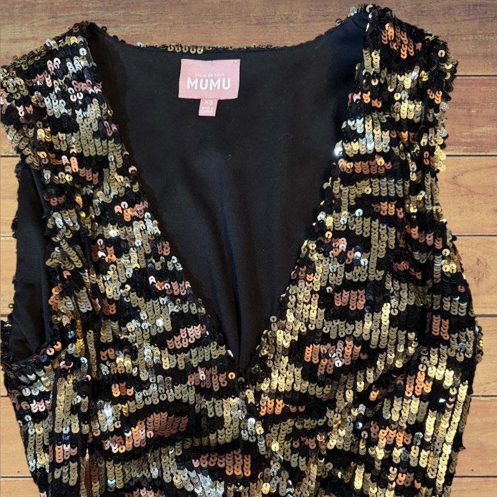Show Me Your MuMu Eve Top In Party Cheetah Sequins - Picture 6 of 16